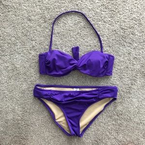 J Crew Purple Twist Front Bikini